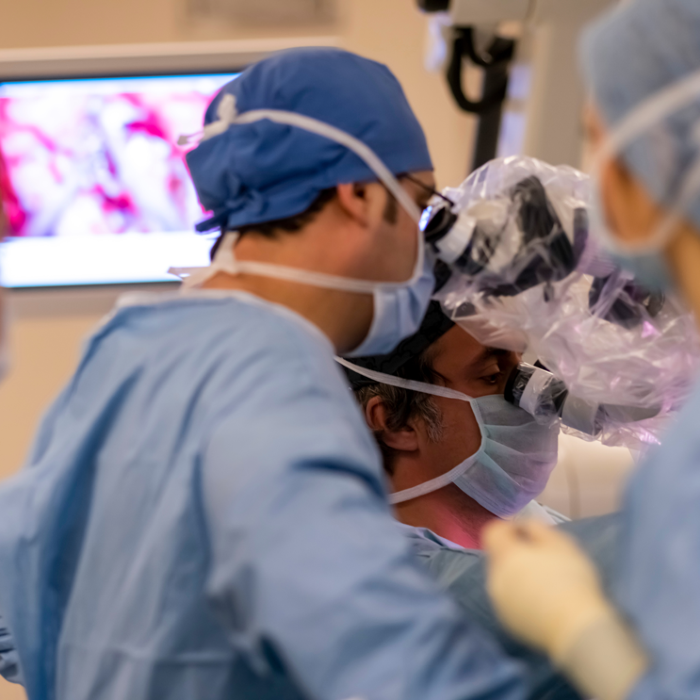 Neurosurgeon looking at camera
